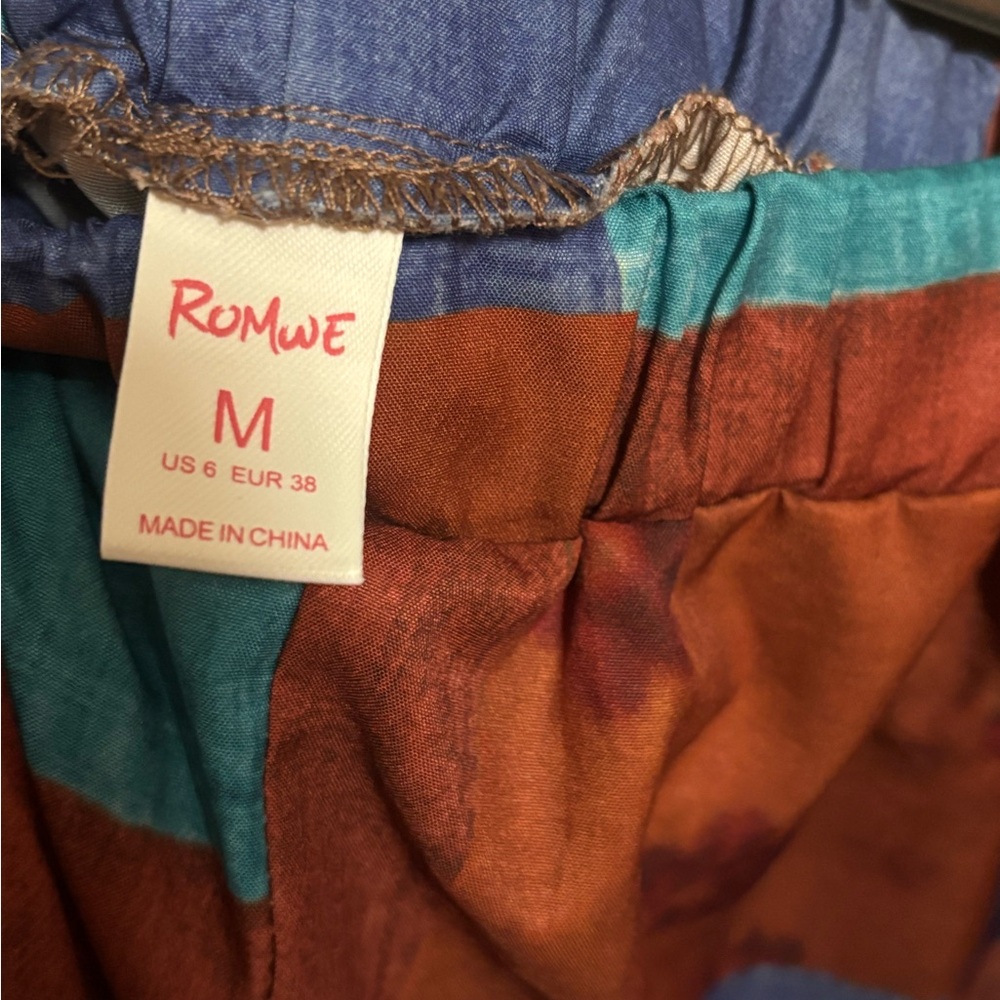 ROMWE Colorful Patchwork Wide-Leg Pants - Picture 7 of 8